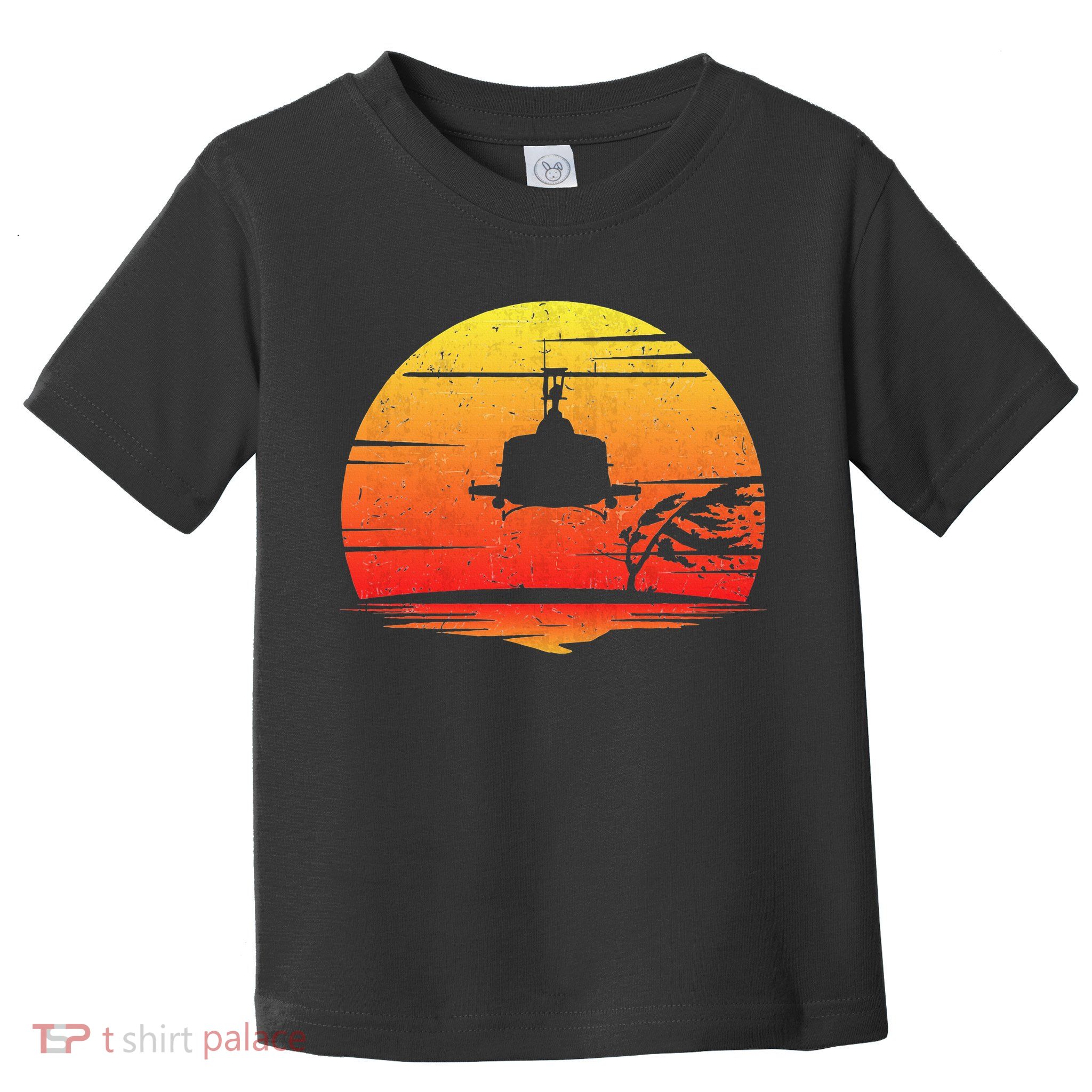 Uh1 Huey Retro Helicopter Vintage Style Vietnam Chopper Toddler T-Shirt