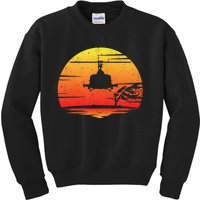 Uh1 Huey Retro Helicopter Vintage Style Vietnam Chopper Kids Sweatshirt