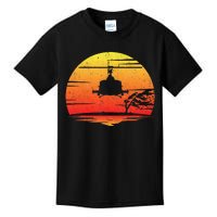 Uh1 Huey Retro Helicopter Vintage Style Vietnam Chopper Kids T-Shirt