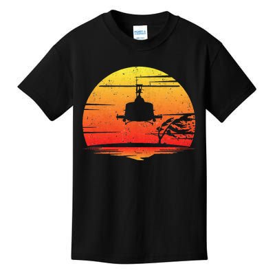 Uh1 Huey Retro Helicopter Vintage Style Vietnam Chopper Kids T-Shirt