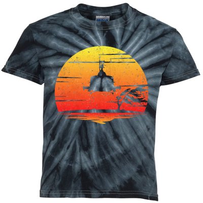 Uh1 Huey Retro Helicopter Vintage Style Vietnam Chopper Kids Tie-Dye T-Shirt