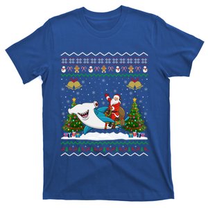 Ugly Hammerhead Shark Xmas Gift Santa Riding Shark Christmas Gift T-Shirt