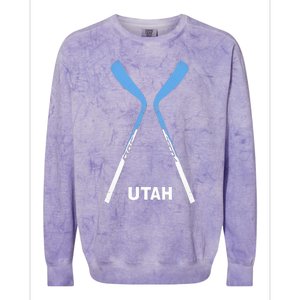 Utah Hockey Sticks Colorblast Crewneck Sweatshirt