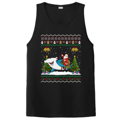 Ugly Hammerhead Shark Xmas Gift Santa Riding Shark Christmas Meaningful Gift PosiCharge Competitor Tank