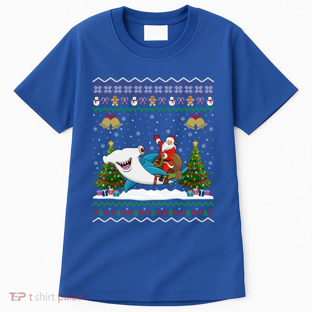 Ugly Hammerhead Shark Xmas Gift Santa Riding Shark Christmas Meaningful Gift Tall T-Shirt