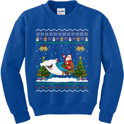 Ugly Hammerhead Shark Xmas Gift Santa Riding Shark Christmas Meaningful Gift Kids Sweatshirt