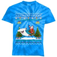 Ugly Hammerhead Shark Xmas Gift Santa Riding Shark Christmas Meaningful Gift Kids Tie-Dye T-Shirt