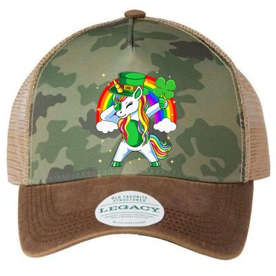Unicorn Happy St Patricks Day Irish Rainbow Shamrock Legacy Tie Dye Trucker Hat