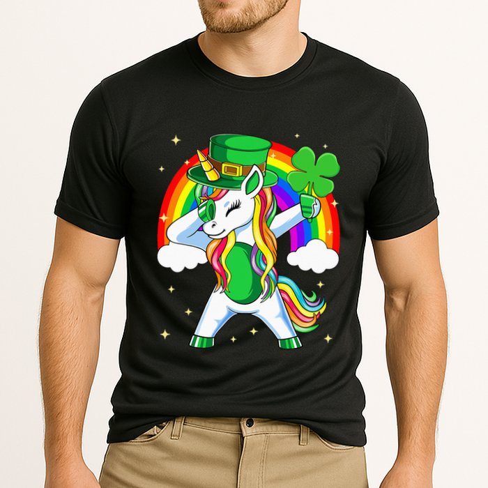 Unicorn Happy St Patricks Day Irish Rainbow Shamrock Performance Shirt