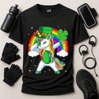 Unicorn Happy St Patricks Day Irish Rainbow Shamrock Performance Shirt