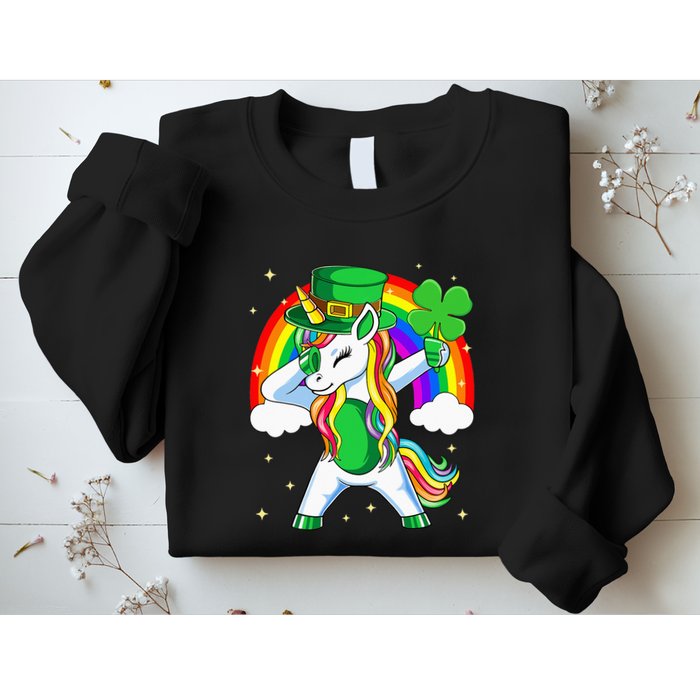 Unicorn Happy St Patricks Day Irish Rainbow Shamrock Sweatshirt