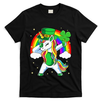 Unicorn Happy St Patricks Day Irish Rainbow Shamrock T-Shirt