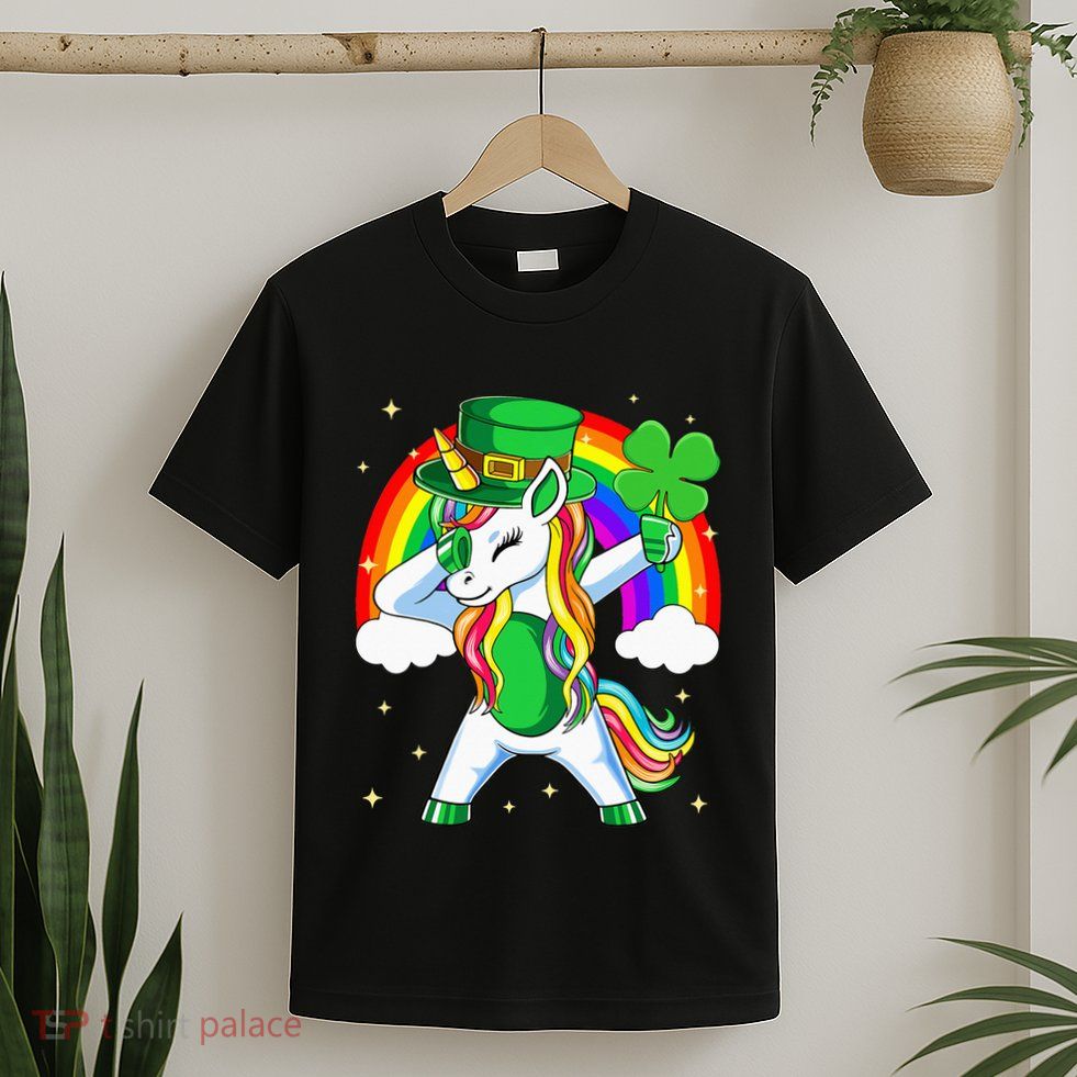 Unicorn Happy St Patricks Day Irish Rainbow Shamrock T-Shirt