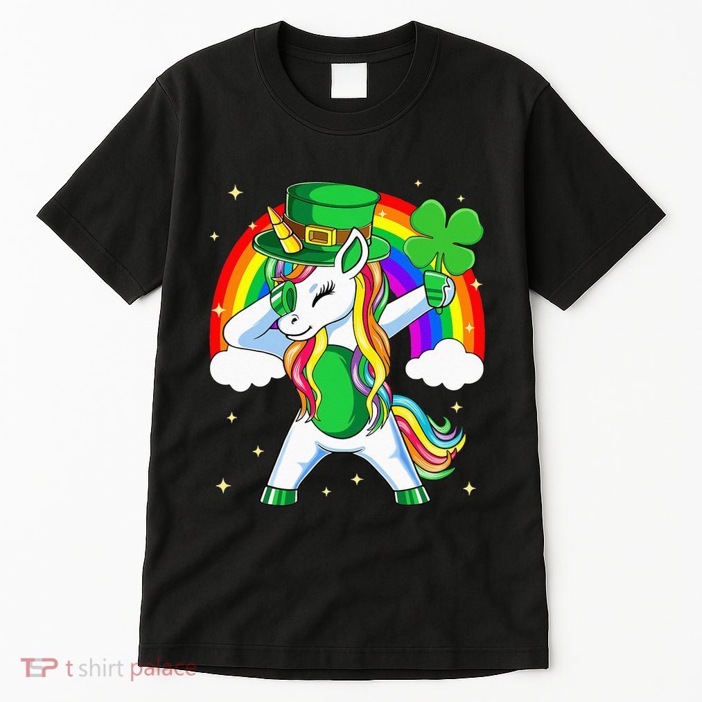 Unicorn Happy St Patricks Day Irish Rainbow Shamrock Tall T-Shirt