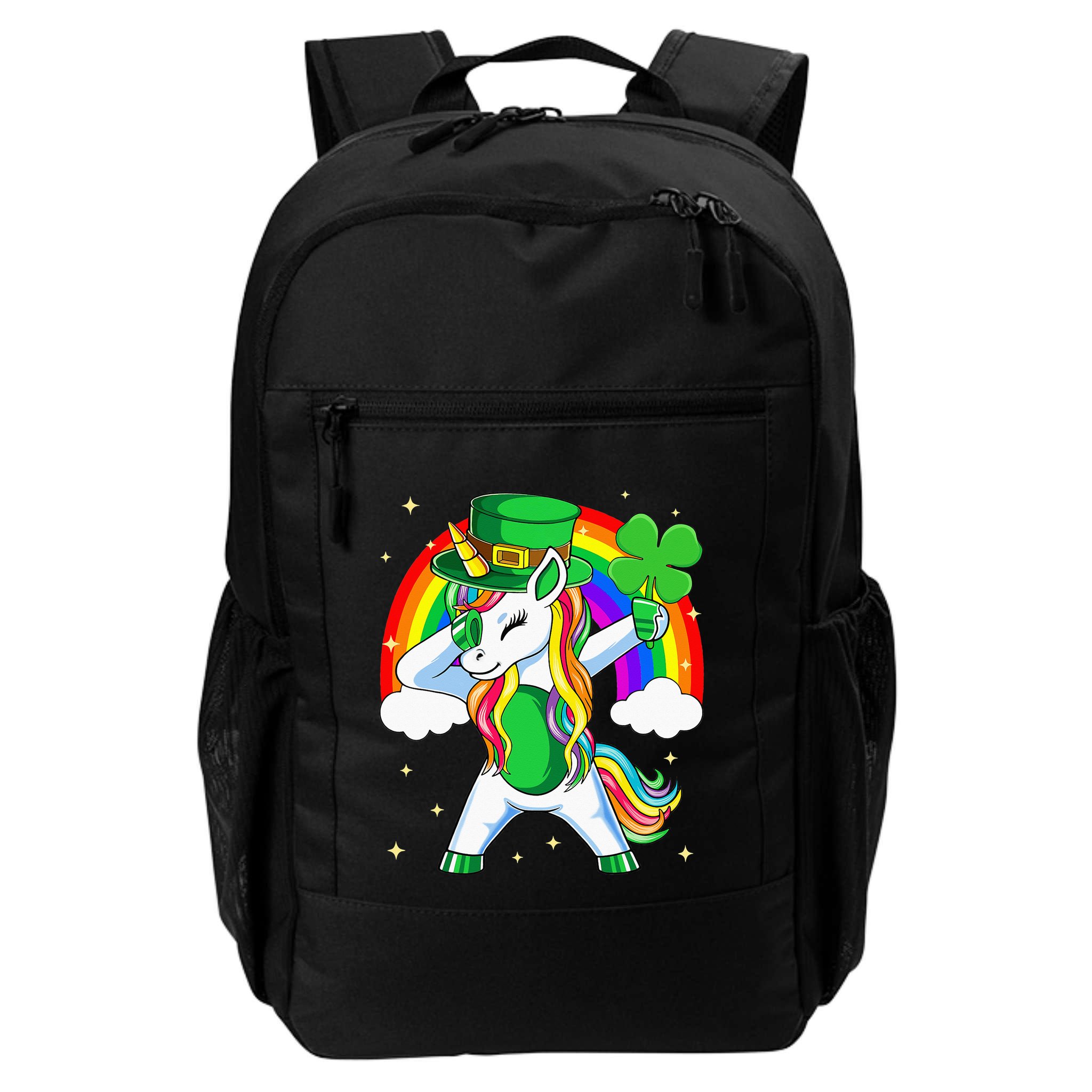 Unicorn Happy St Patricks Day Irish Rainbow Shamrock Backpack
