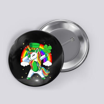 Unicorn Happy St Patricks Day Irish Rainbow Shamrock Button