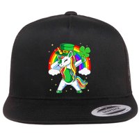 Unicorn Happy St Patricks Day Irish Rainbow Shamrock Flatbill Hat
