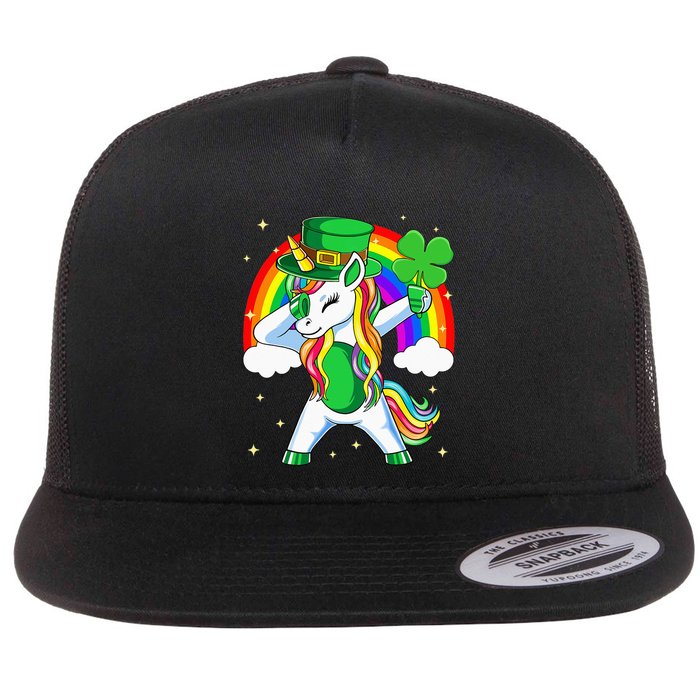 Unicorn Happy St Patricks Day Irish Rainbow Shamrock Flatbill Hat