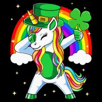 Unicorn Happy St Patricks Day Irish Rainbow Shamrock Flatbill Hat