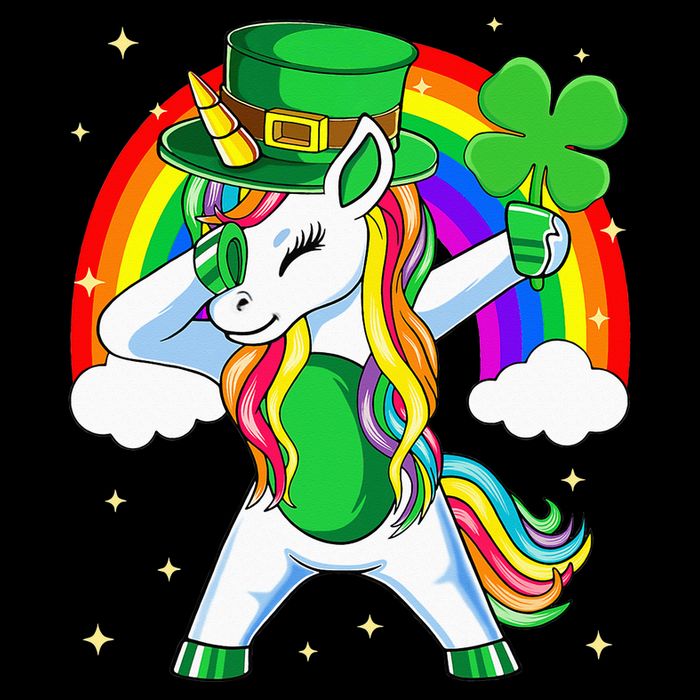 Unicorn Happy St Patricks Day Irish Rainbow Shamrock Flatbill Hat