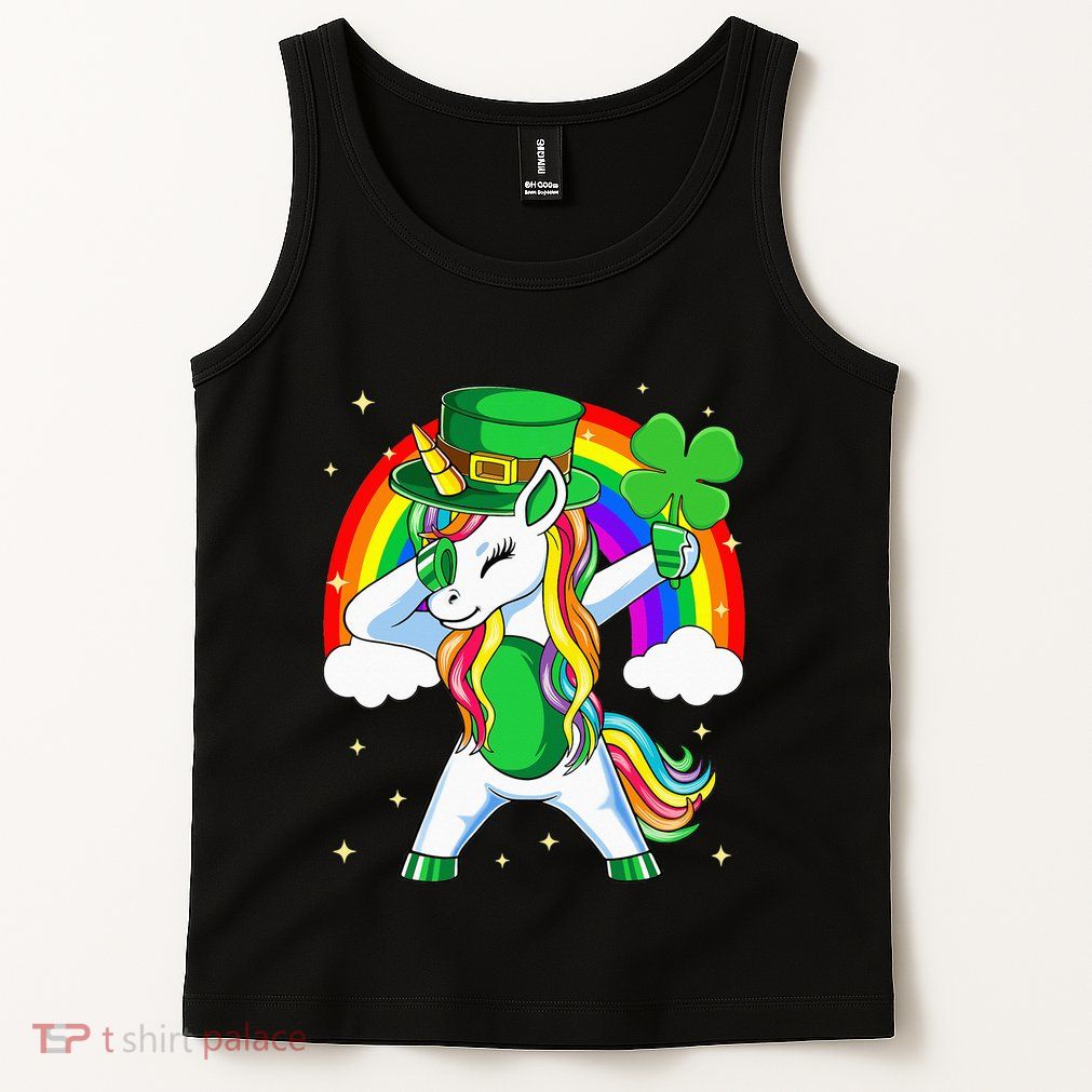 Unicorn Happy St Patricks Day Irish Rainbow Shamrock Tank Top