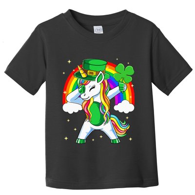 Unicorn Happy St Patricks Day Irish Rainbow Shamrock Toddler T-Shirt