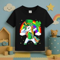 Unicorn Happy St Patricks Day Irish Rainbow Shamrock Toddler T-Shirt