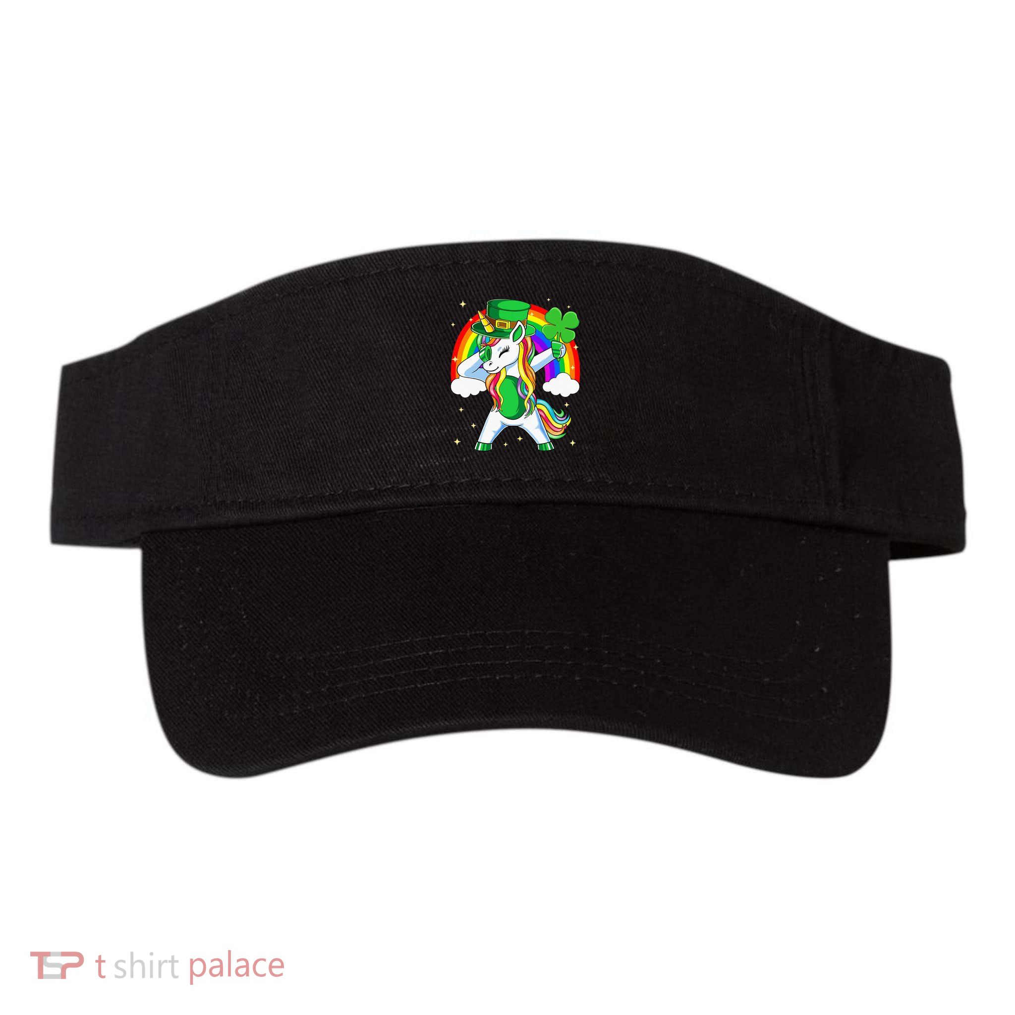 Unicorn Happy St Patricks Day Irish Rainbow Shamrock Visor