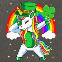 Unicorn Happy St Patricks Day Irish Rainbow Shamrock Cotton Canvas Backpack