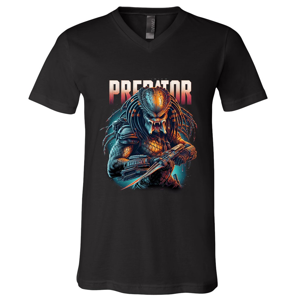 Ultimate Hunters Tribute With Classic Scifi Horror Design V-Neck T-Shirt