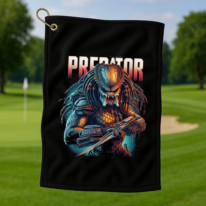 Ultimate Hunters Tribute With Classic Scifi Horror Design Golf Towel