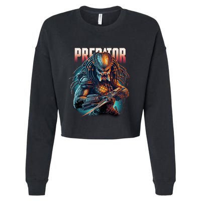 Ultimate Hunters Tribute With Classic Scifi Horror Design Cropped Pullover Crew