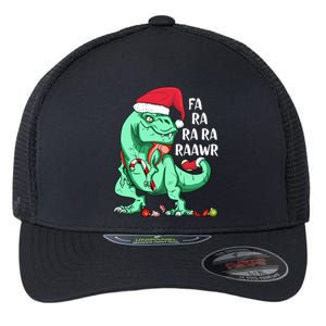 Un Holiday Tmeaningful Giftrex Dinosaur In Santa Hat Fa Ra Rawr Christmas Gift Flexfit Unipanel Trucker Cap