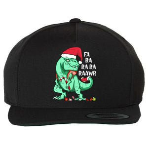 Un Holiday Tmeaningful Giftrex Dinosaur In Santa Hat Fa Ra Rawr Christmas Gift Wool Snapback Cap