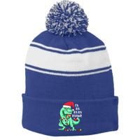 Un Holiday Tmeaningful Giftrex Dinosaur In Santa Hat Fa Ra Rawr Christmas Gift Stripe Pom Pom Beanie