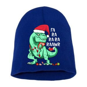 Un Holiday Tmeaningful Giftrex Dinosaur In Santa Hat Fa Ra Rawr Christmas Gift Short Acrylic Beanie