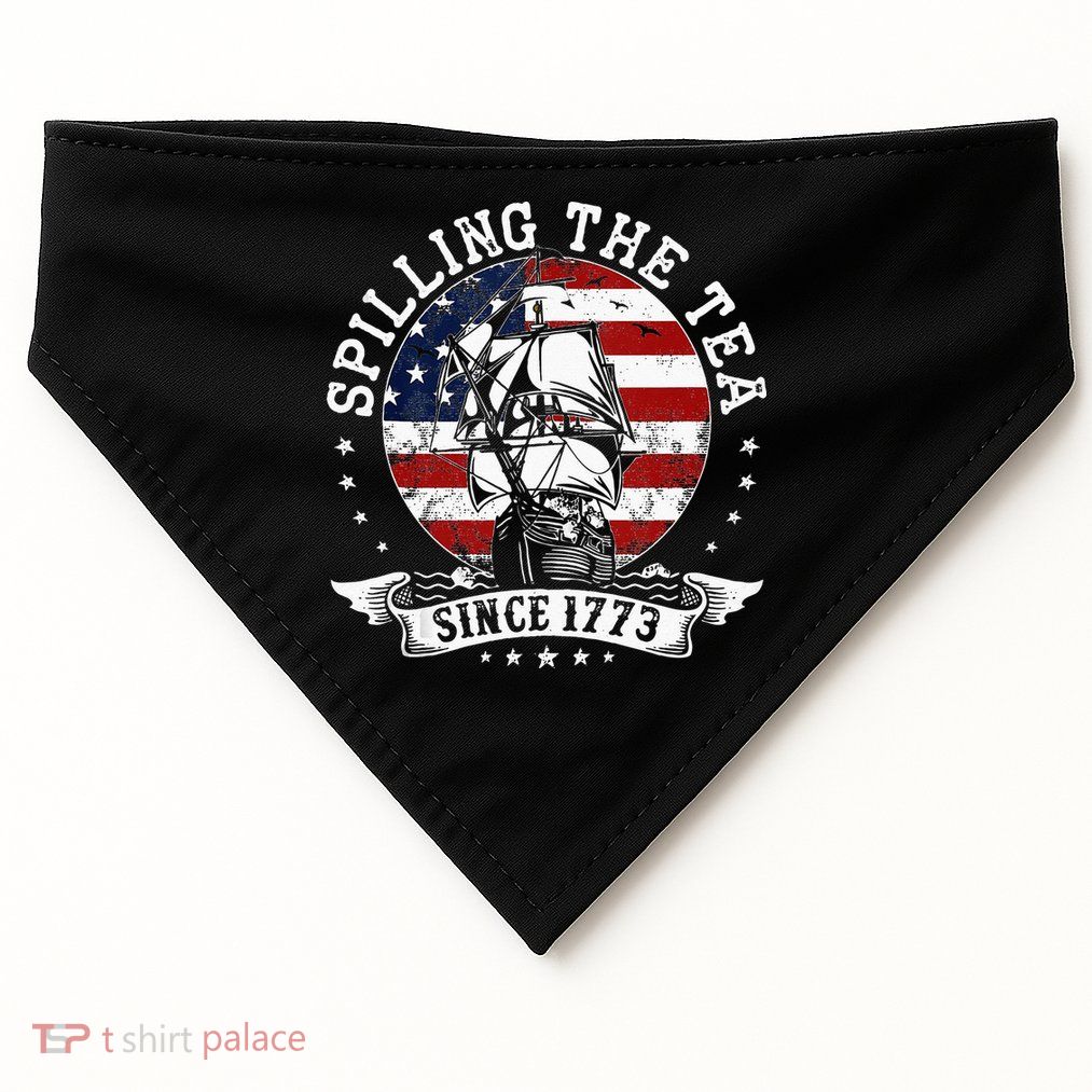 Us History Teacher Historian Spilling The Tea Since 1773 USA-Made Doggie Bandana