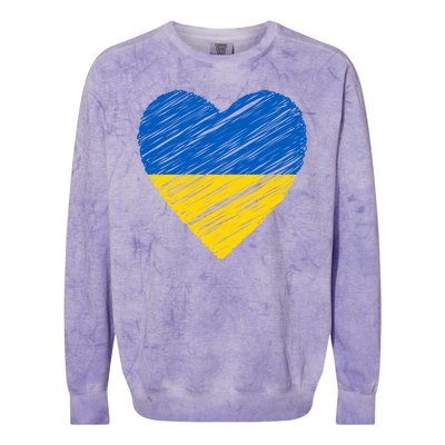 Ukraine Heart Colorblast Crewneck Sweatshirt