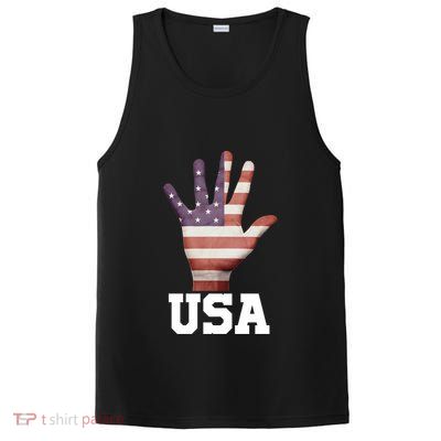 Usa Hand Up Flag Gift I Love Usa Travel Tee Meaningful Gift PosiCharge Competitor Tank