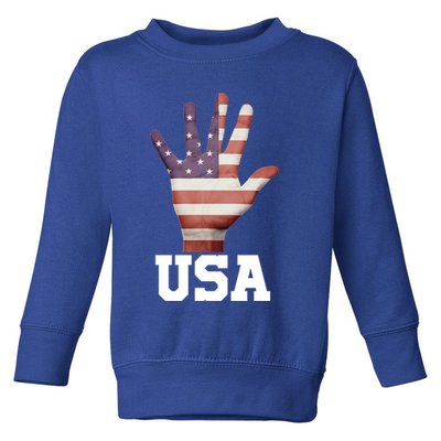 Usa Hand Up Flag Gift I Love Usa Travel Tee Gift Toddler Sweatshirt