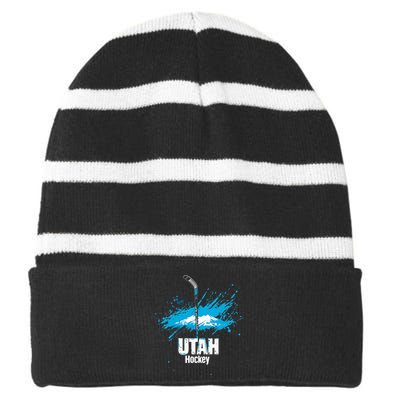 Utah Hockey Striped Beanie with Solid Band