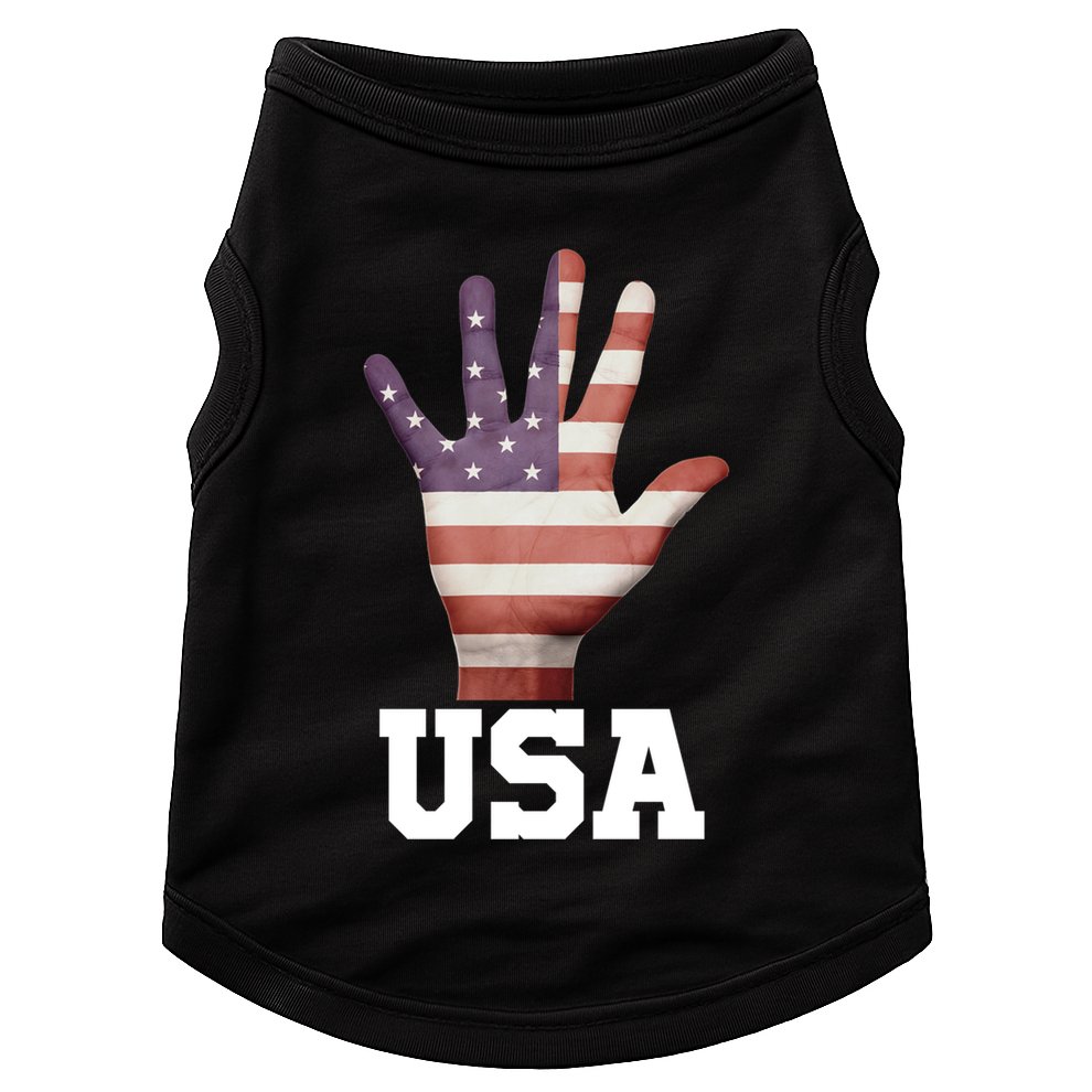 Usa Hand Up Flag Gift I Love Usa Travel Tee Great Gift Doggie Tank