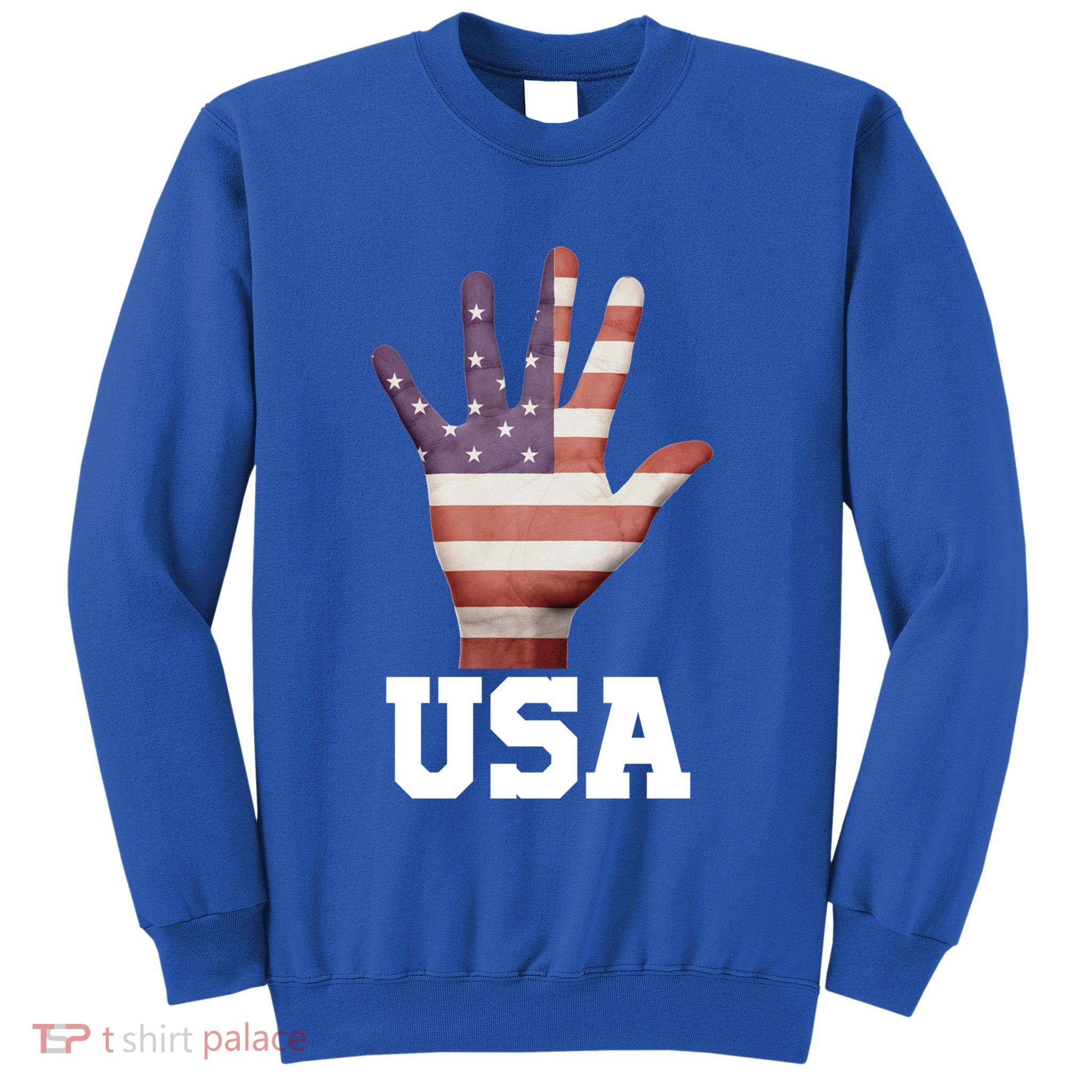 Usa Hand Up Flag Gift I Love Usa Travel Tee Great Gift Sweatshirt
