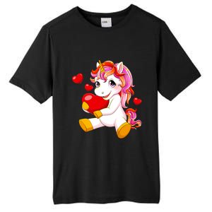 Unicorn Heart Valentines Day Cute Gift Tall Fusion ChromaSoft Performance T-Shirt