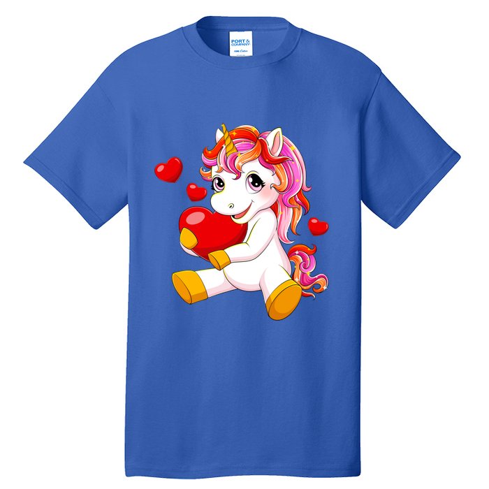 Unicorn Heart Valentines Day Cute Gift Tall T-Shirt