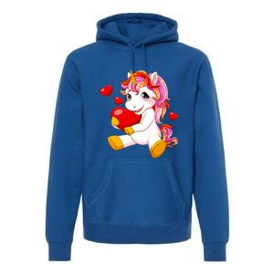 Unicorn Heart Valentines Day Cute Gift Premium Hoodie