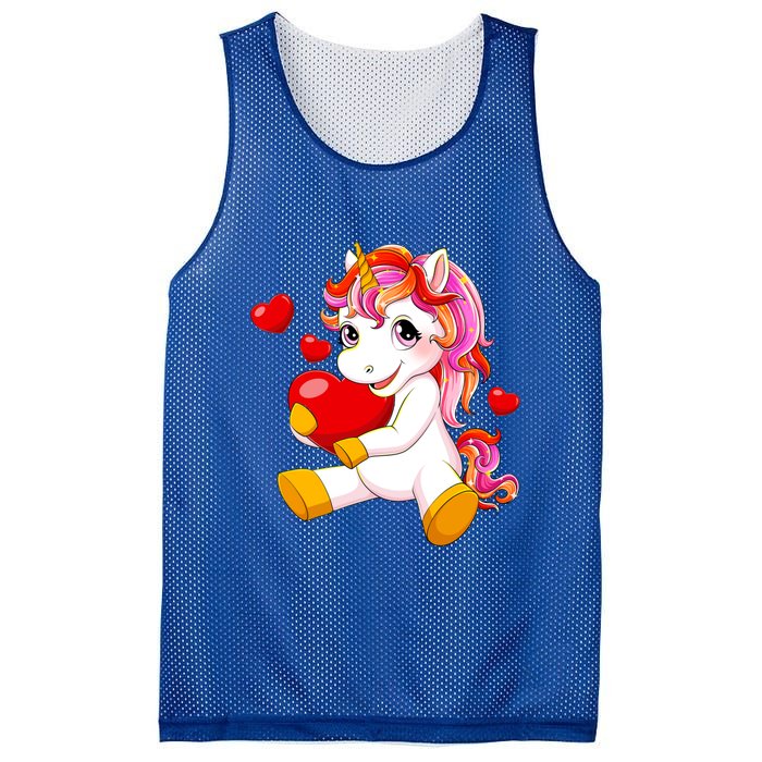 Unicorn Heart Valentines Day Cute Gift Mesh Reversible Basketball Jersey Tank