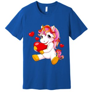 Unicorn Heart Valentines Day Cute Gift Premium T-Shirt