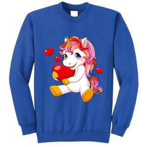 Unicorn Heart Valentines Day Cute Gift Tall Sweatshirt