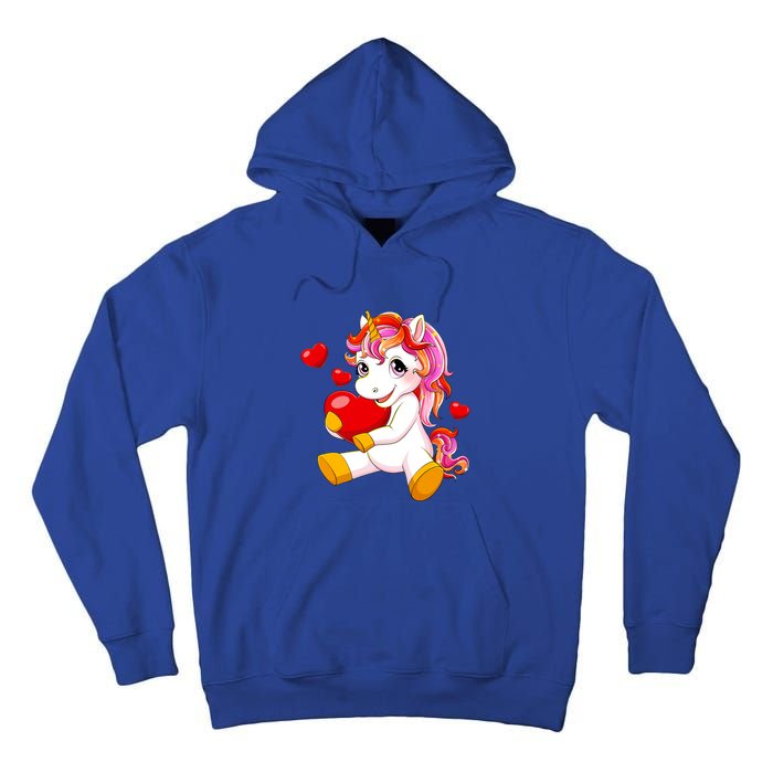 Unicorn Heart Valentines Day Cute Gift Tall Hoodie